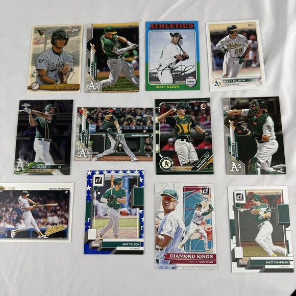 Oakland A’s 12 Card Lot NM Eric Chavez Auto Best Authentic Murphy RC Matt Olson - Picture 1 of 13